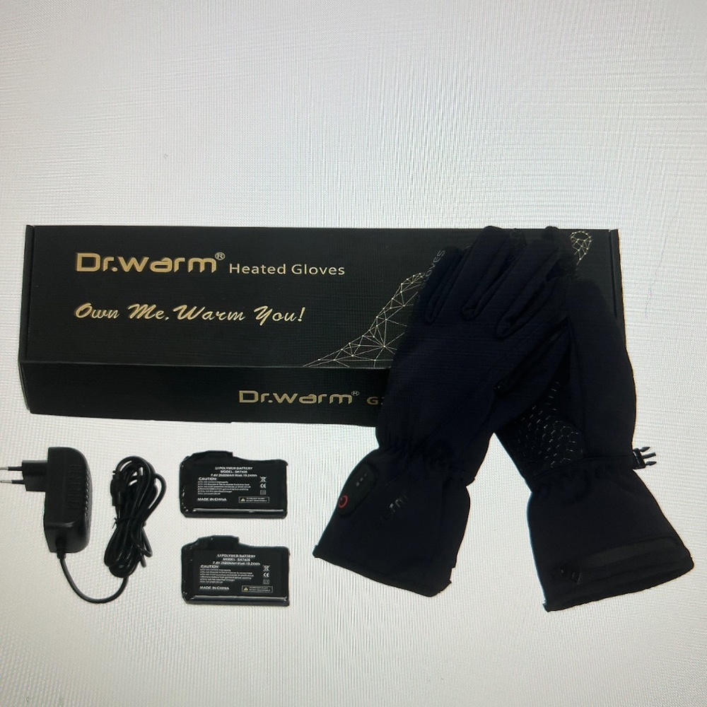 Dr.Warm Heated Glove Liners, Unisex, Black, Large